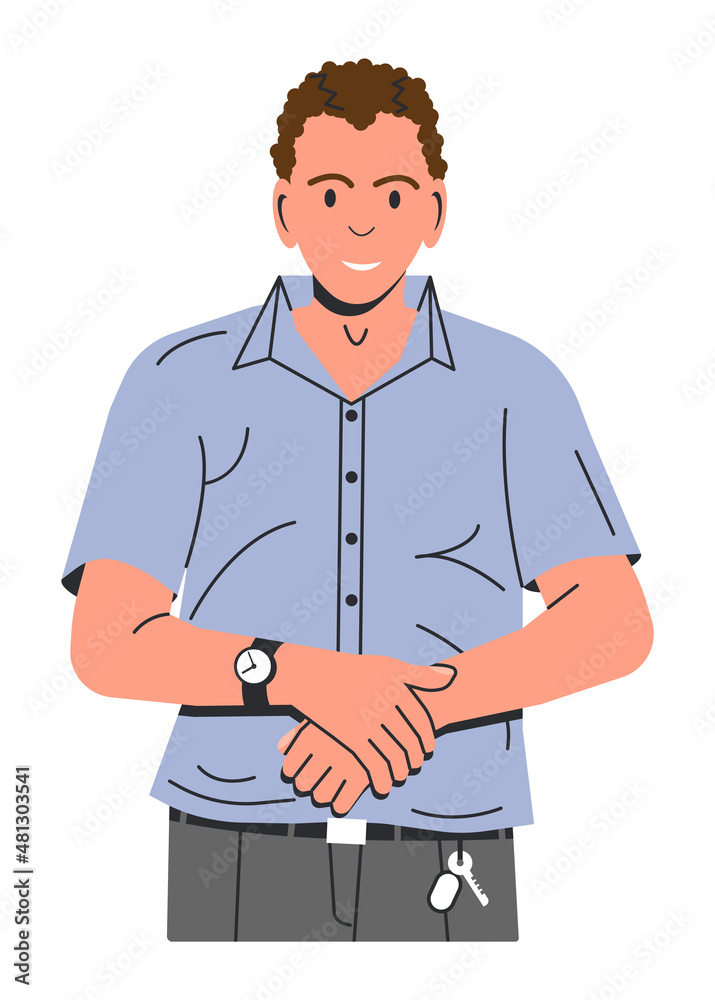 Happy Man in Casual Clothes Isolated. Happy Man in Casual Clothes Isolated.