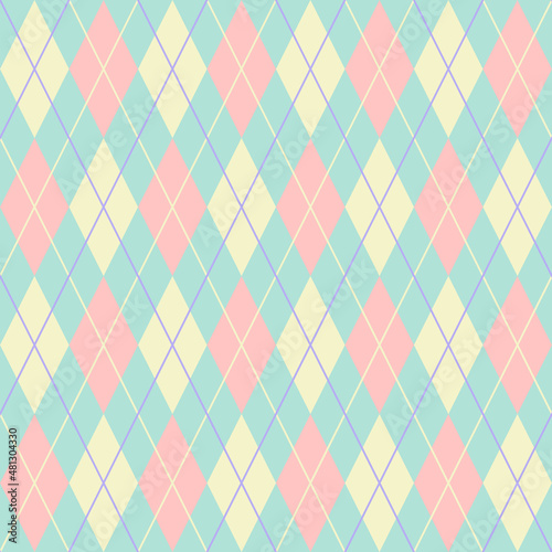 Argyle Diamonds Digital Papers, Seamless Patterns, Check Design Illustration, 12 inches