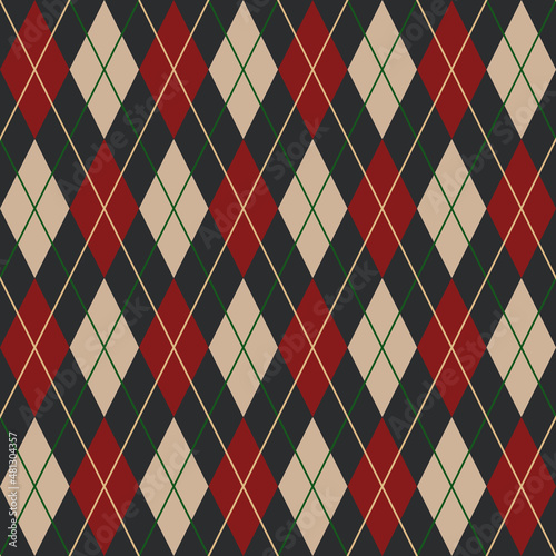 Argyle Diamonds Digital Papers, Seamless Patterns, Check Design Illustration, 12 inches