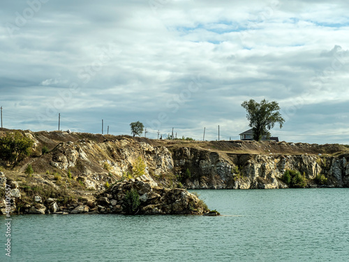 abandoned marble quarry in Balandino, Southern Urals photo