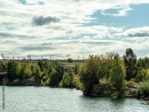 abandoned marble quarry in Balandino, Southern Urals photo