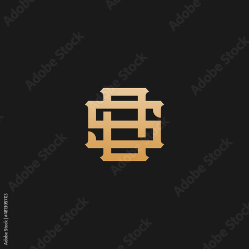 Initial SO OS Monogram Logo Template Vector Illustration Isolated in Black White Background
