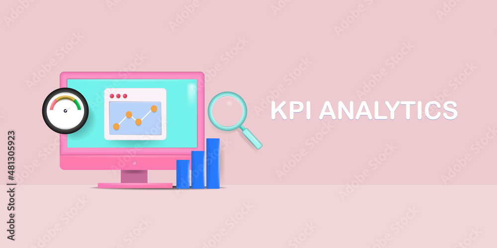 3d conceptual illustration - Marketing kpi analytics, business and financial data, statistics, seo performance report, search optimization. 3d conceptual illustration - Marketing kpi analytics, business and financial data, statistics, seo performance report, search optimization.