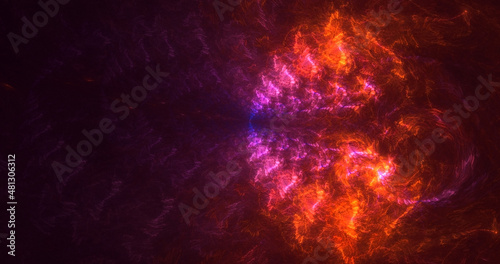 3D rendering abstract colorful fractal light background