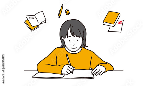 勉強をする子供