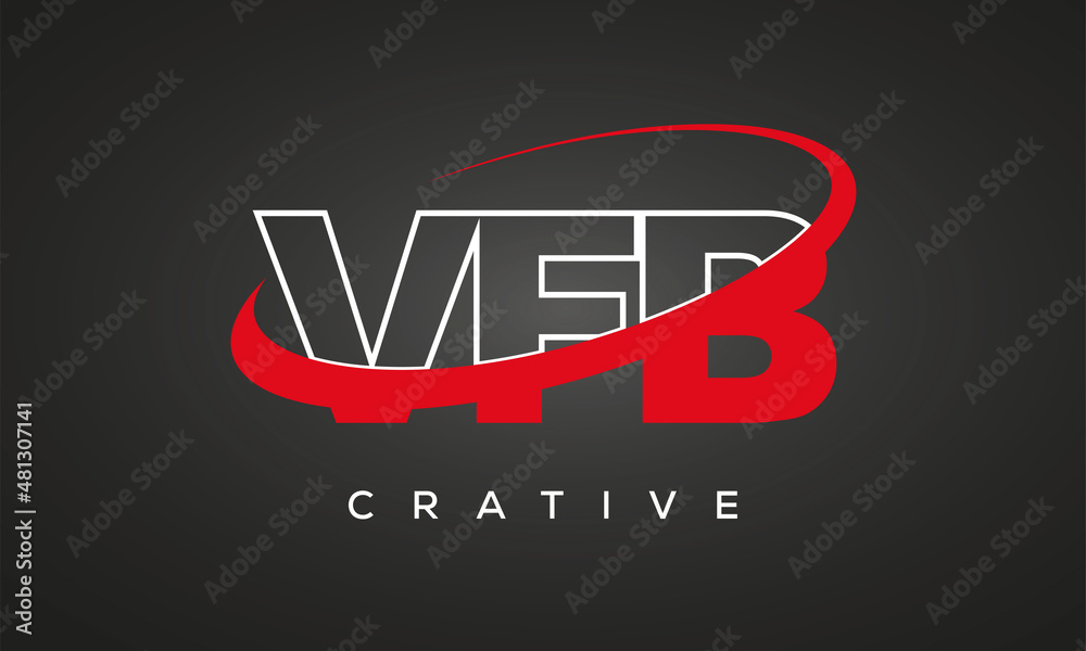 VFB creative letters logo with 360 symbol vector art template design VFB creative letters logo with 360 symbol vector art template design