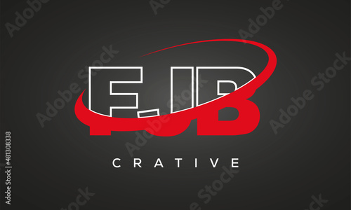 FJB creative letters logo with 360 symbol vector art template design photo