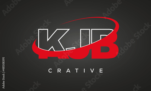 KJB creative letters logo with 360 symbol vector art template design photo