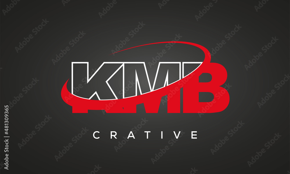 KMB creative letters logo with 360 symbol vector art template design KMB creative letters logo with 360 symbol vector art template design