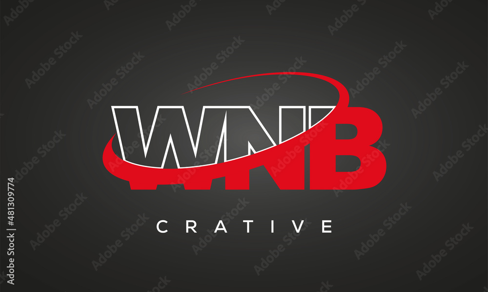 WNB creative letters logo with 360 symbol vector art template design WNB creative letters logo with 360 symbol vector art template design