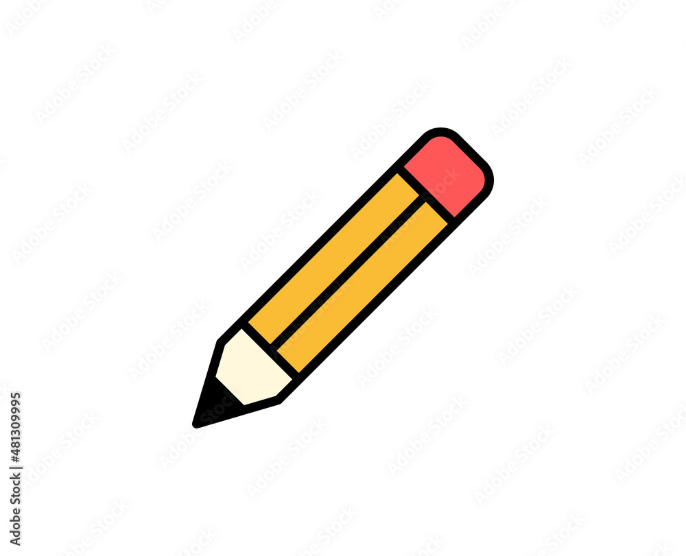 Pencil line icon. High quality outline symbol for web design or mobile app. Thin line sign for design logo. Color outline pictogram on white background Pencil line icon. High quality outline symbol for web design or mobile app. Thin line sign for design logo. Color outline pictogram on white background