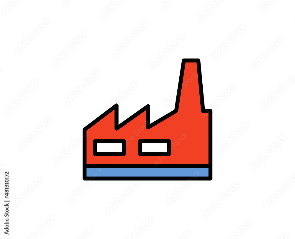 Factory premium line icon. Simple high quality pictogram. Modern outline style icons. Stroke vector illustration on a white background. 