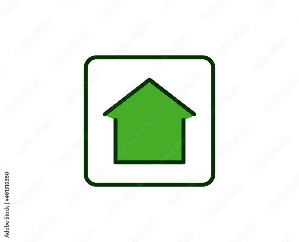 Green house flat icon. Single high quality outline symbol for web design or mobile app. House thin line signs for design logo, visit card, etc. Outline pictogram EPS10 Green house flat icon. Single high quality outline symbol for web design or mobile app. House thin line signs for design logo, visit card, etc. Outline pictogram EPS10