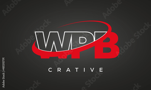 WPB creative letters logo with 360 symbol vector art template design photo