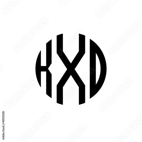 KXD letter logo design. KXD modern letter logo with black background. KXD creative  letter logo. simple and modern letter KXD logo template, KXD circle letter logo design with circle shape.  photo