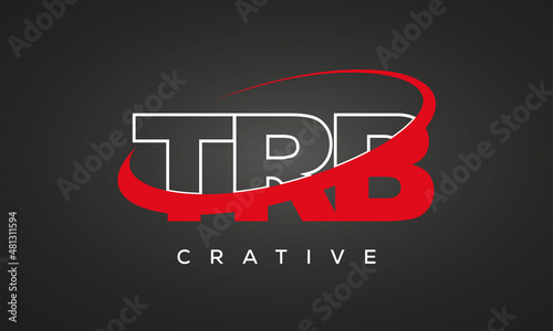 TRB creative letters logo with 360 symbol vector art template design photo