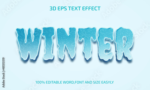 Winter 3d editable text effect style