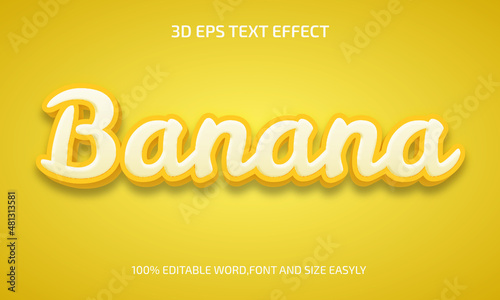 Banana 3d editable text effect style