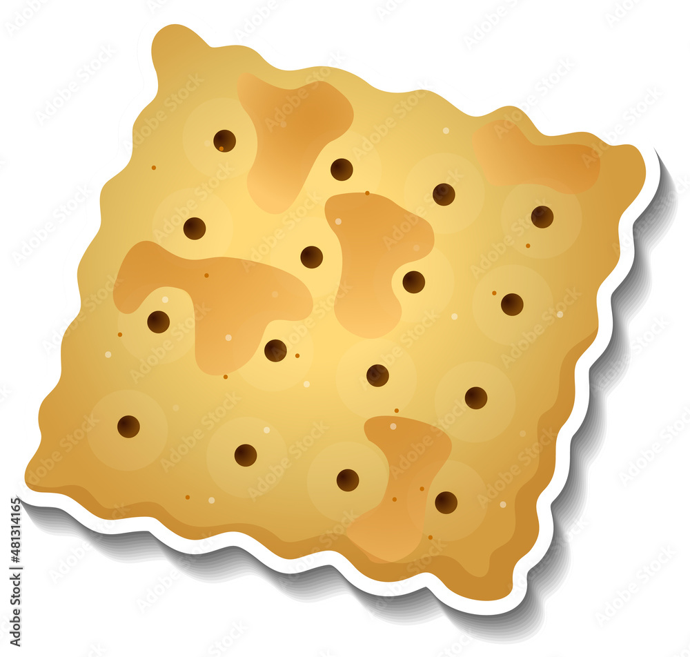 Isolated cracker biscuit in cartoon style Isolated cracker biscuit in cartoon style