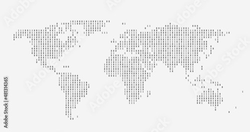 World map consist of binary...