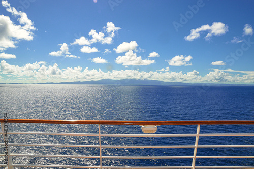 Beautiful view of San Juan, Puerto Rico island from Cruise ship image background 