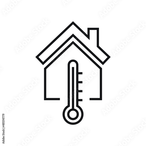 Temperature Change control in the house icon design vector illustration