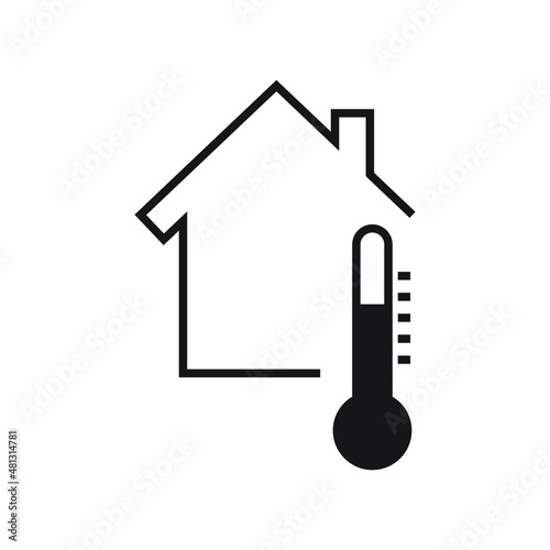 Temperature Change control in the house icon design vector illustration