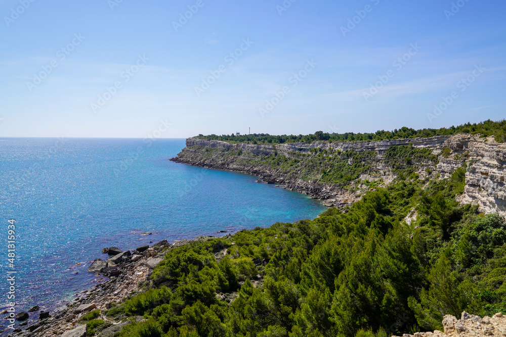 Vermeille Leucate coast beach in south sea beach Pyrenees Orientales in Languedoc-Roussillon France