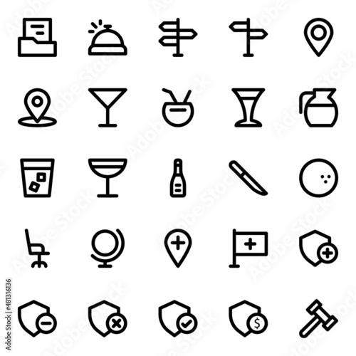Outline icons for universal web & mobile.