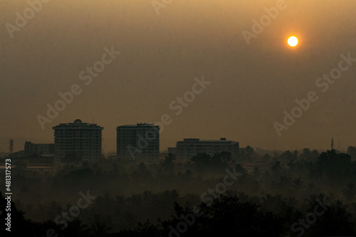 sunrise over the city