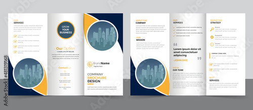 Creative corporate modern business trifold brochure template, trifold layout, a4 size brochure design.