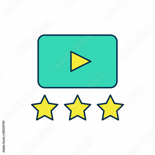 Free Download Filled outline Film or movie cinematography rating or review icon isolated on white background. Vector - GFXLoad
