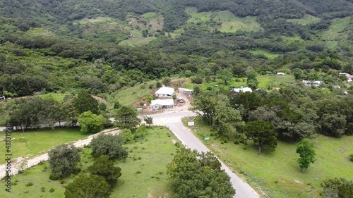 aerial view of a farm in the countryside in mexico photo