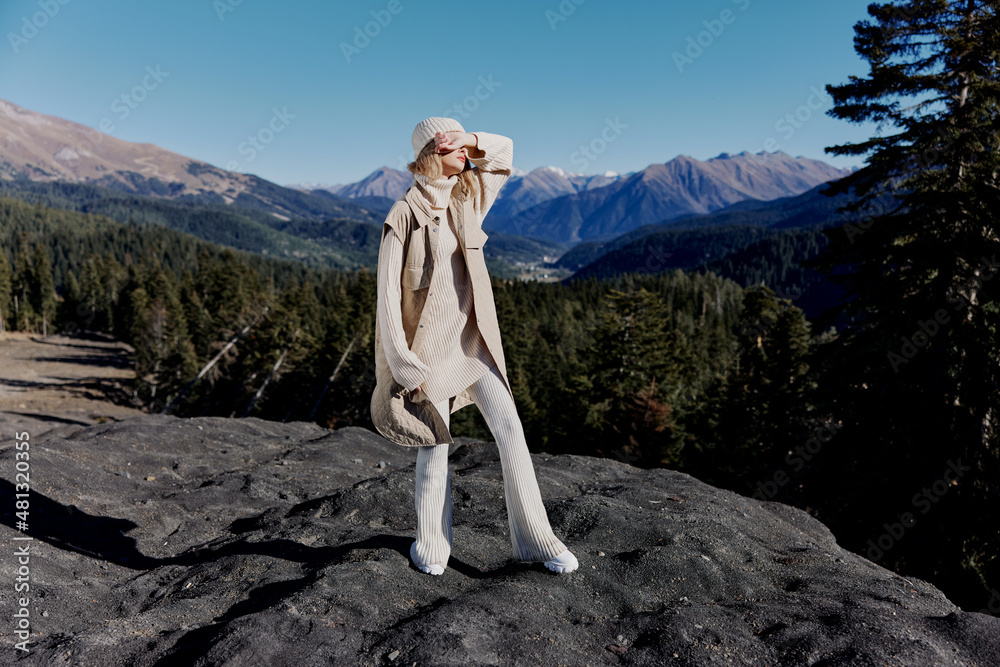 tourist autumn style travel to the mountains forest nature landscape tourist autumn style travel to the mountains forest nature landscape