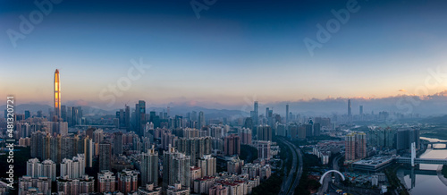 sunset over the river