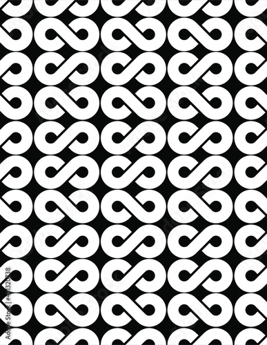 infinity loop print vector seamless pattern black and white