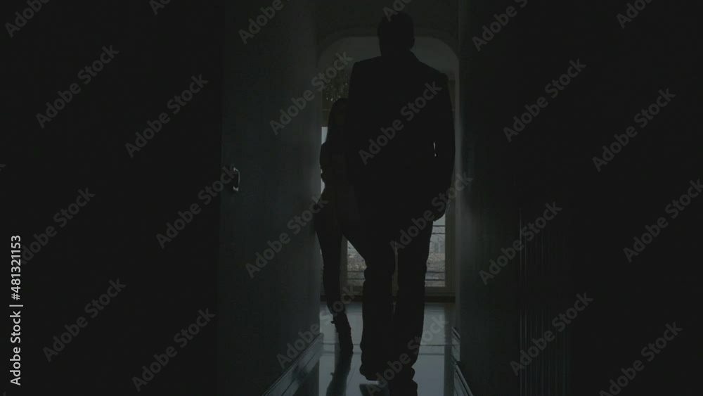 Intimate video of sensual couple foreplay man and woman in hotel room