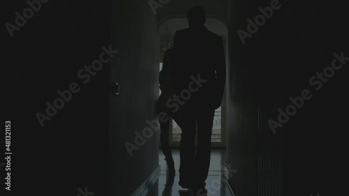 Intimate video of sensual couple foreplay man and woman in hotel room