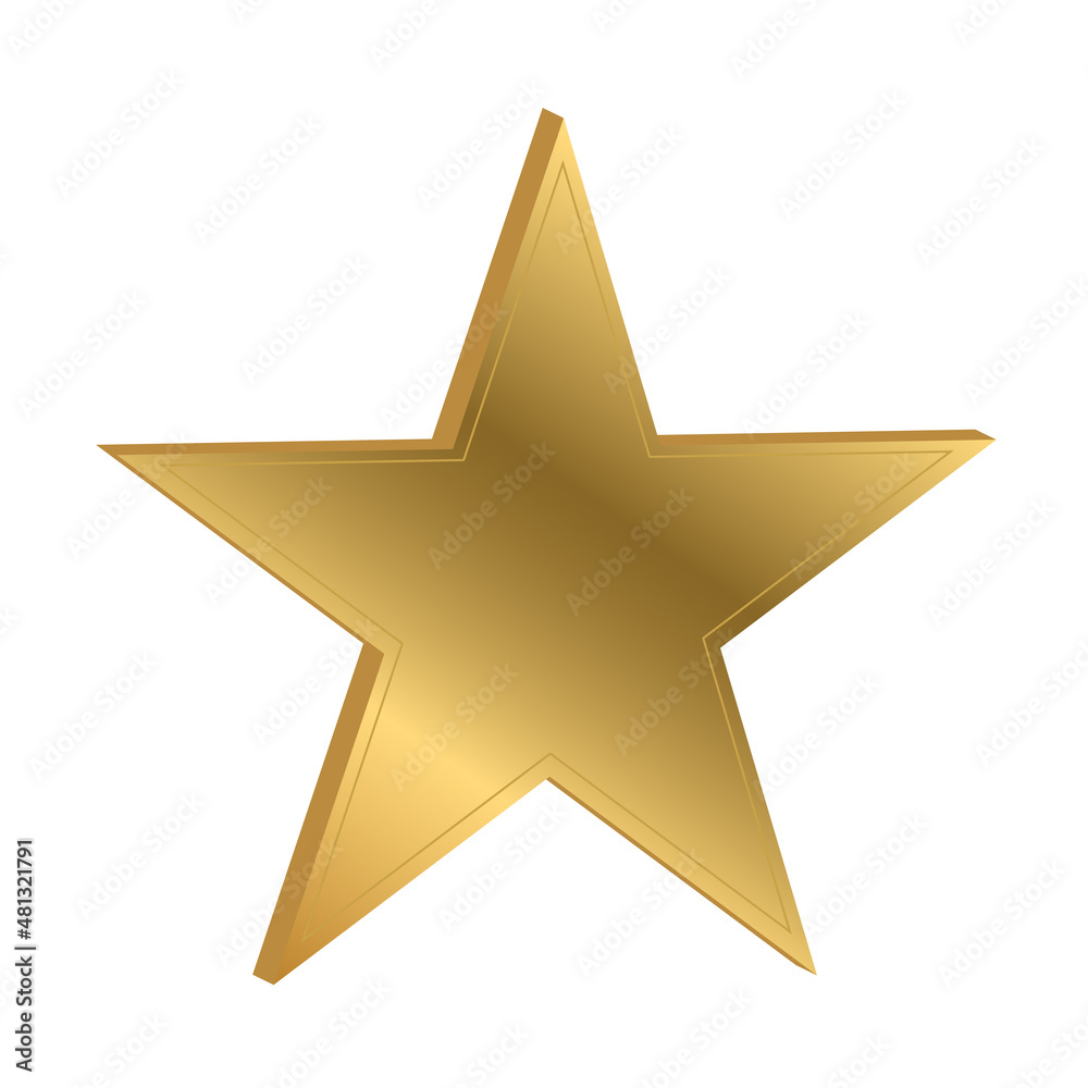 3D shiny golden star icon 3D shiny golden star icon
