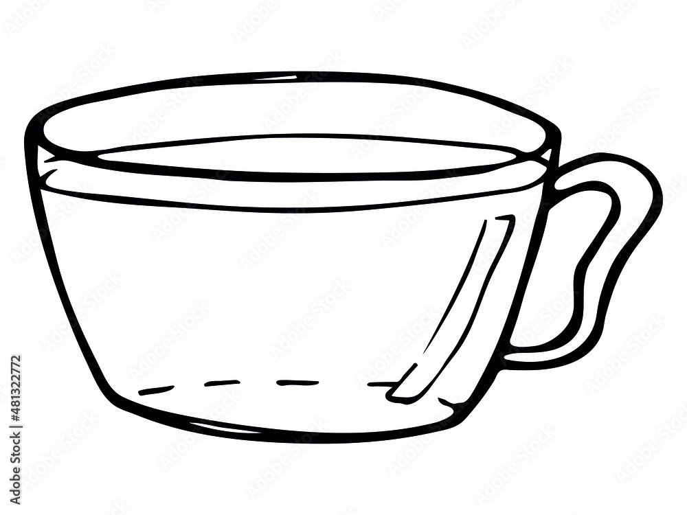 Cute cup of tea or water illustration isolated on a white background. Simple cup clip art. Cozy home doodle. Cute cup of tea or water illustration isolated on a white background. Simple cup clip art. Cozy home doodle.