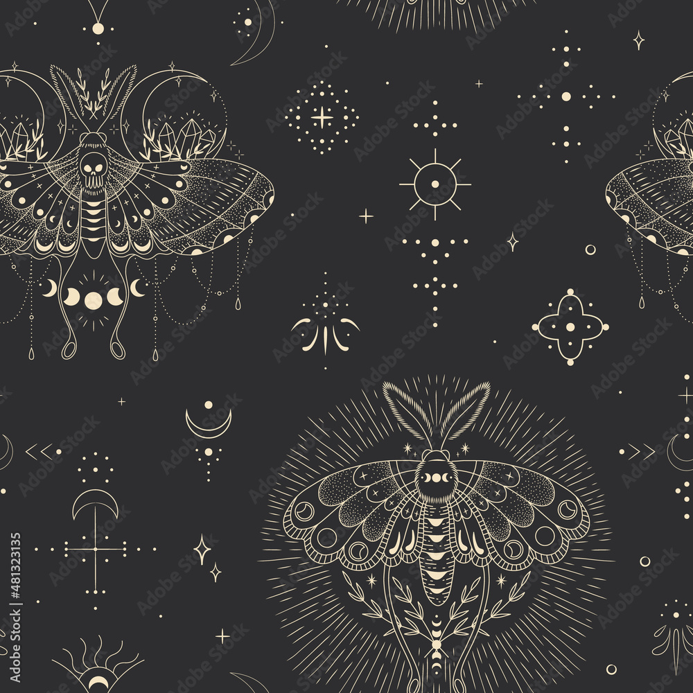 abstract mystical image of wild poisonous witch mushrooms. cosmic moon phases and rituals abstract mystical image of wild poisonous witch mushrooms. cosmic moon phases and rituals