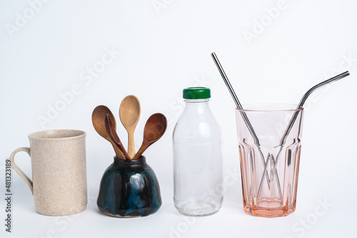 reusable organic objects on a light background
