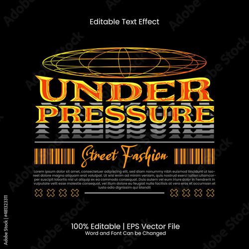 Editable text effect - Under Pressure Stacked Shadow Style Streetwear design