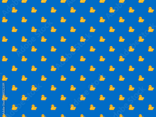 Cute pixel 8 bit rubber ducky background - high res seamless pattern