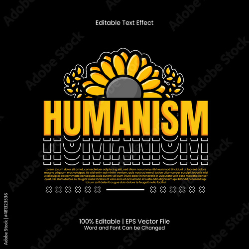 Humanism T-shirt design Streetwear Style text effect editable