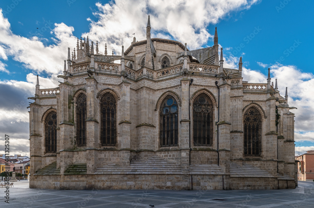 The Holy Cathedral Church of San Antolín in Palencia, a gothic building in the autonomous community of Castilla y León, Spain.