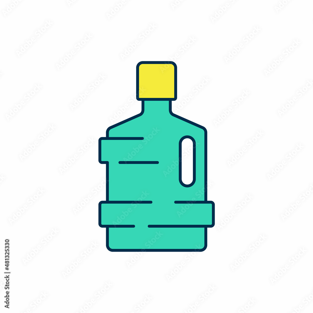 Filled outline Big bottle with clean water icon isolated on white background. Plastic container for the cooler. Vector Filled outline Big bottle with clean water icon isolated on white background. Plastic container for the cooler. Vector