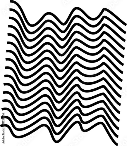 Geometric curved lines and shapes in black and white