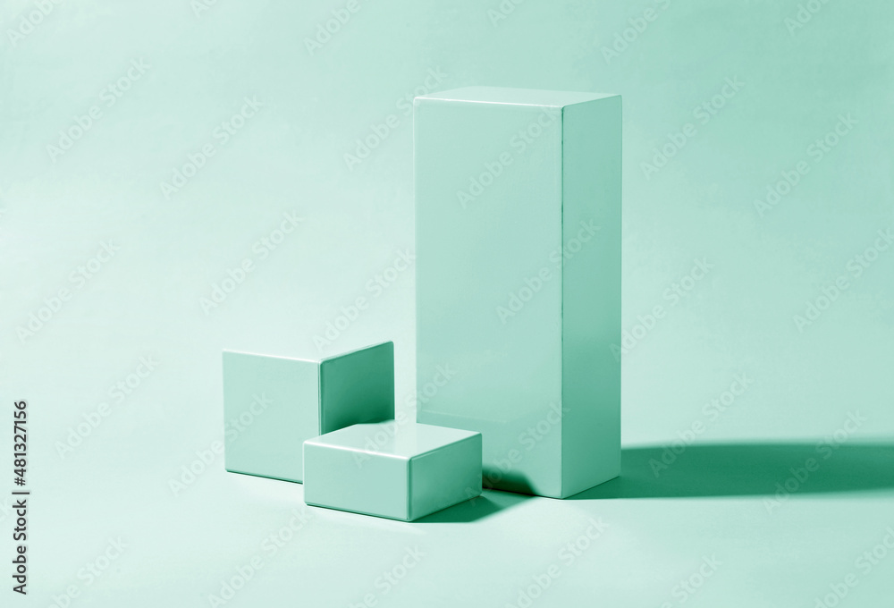 Blank podium for product display on pastel background Blank podium for product display on pastel background