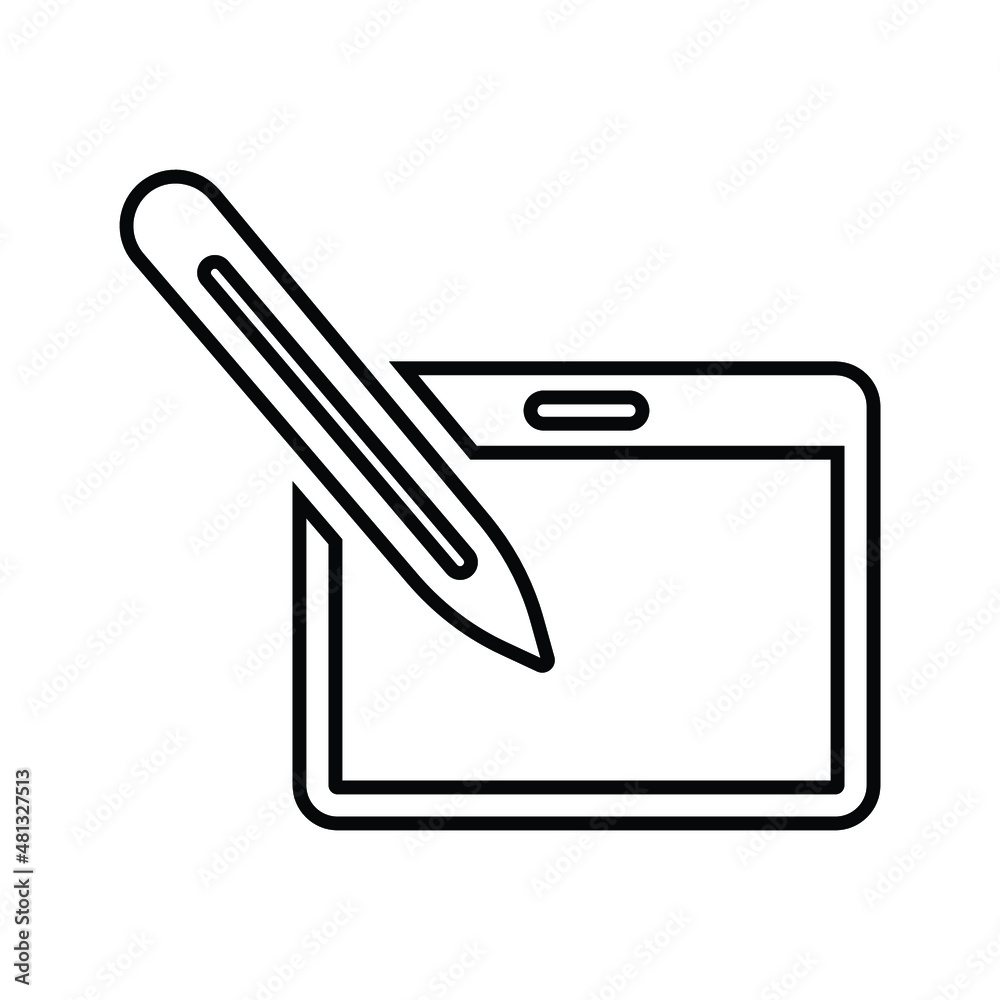 Design, draw, tablet outline icon. Line art vector. Design, draw, tablet outline icon. Line art vector.